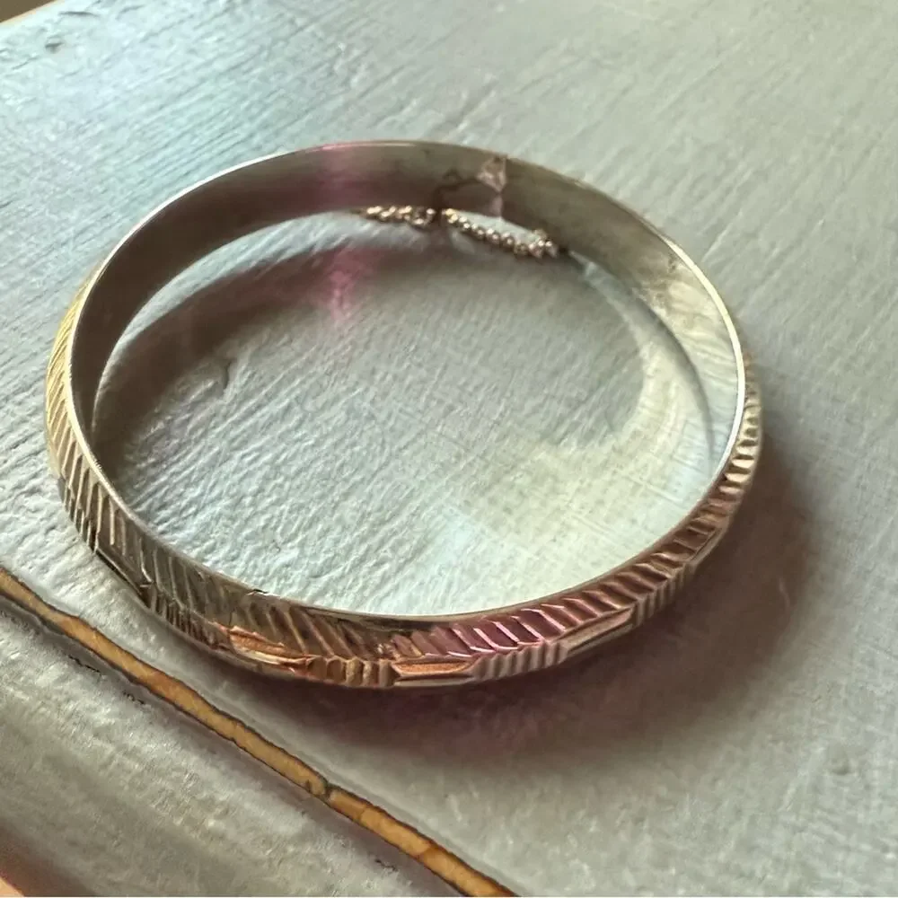 925 Sterling Silver Bangle Bracelet VINTAGE